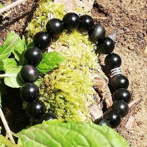 Natural stone bracelet, obsidian celestial eye image 3