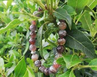 Armband aus Natursteinen, Achat Botsuana