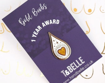 Drops of Magic Gold 1 Year Breastfeeding Expressing Milestone Award Enamel Pin Badge
