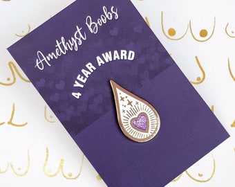 Drops of Magic Amethyst 4 Years Breastfeeding Expressing Milestone Award Enamel Pin Badge