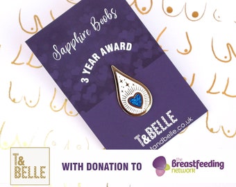 Drops of Magic Sapphire 3 Years Breastfeeding Expressing Milestone Award Enamel Pin Badge