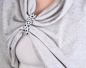 Breastfeeding Clothing Clip Dalmatian Print Design: Stretchy Nursing Top Holder - This Side Next Bracelet