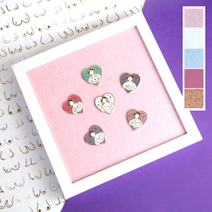 White Enamel Pin Badge Display Frame - 2 Sizes Felt and Cork Pin Board Storage