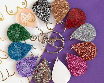 Breastfeeding milestone award celebration charms - glittery droplet gift for mums nursing journey