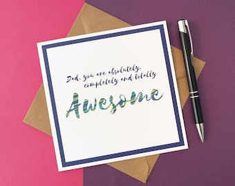 Dad you are Awesome Eco-friendly Card  - Dad Birthday, Father's Day