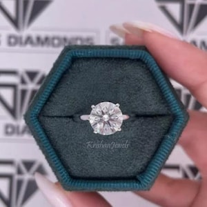 3.00CT VS Round Cut IGI Certified Lab Grown Diamond Ring, 14K/18K Solid White Gold Ring, Anniversary Gift Ring, Solitaire Diamond Gift Ring