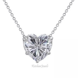 2.4Ct Heart Cut DE/VS Lab Grown Diamond Women&#39;s Pendant, IGI Certified Diamond Pendant, 14K/18K White Gold Wedding Pendant, Valentine Gift