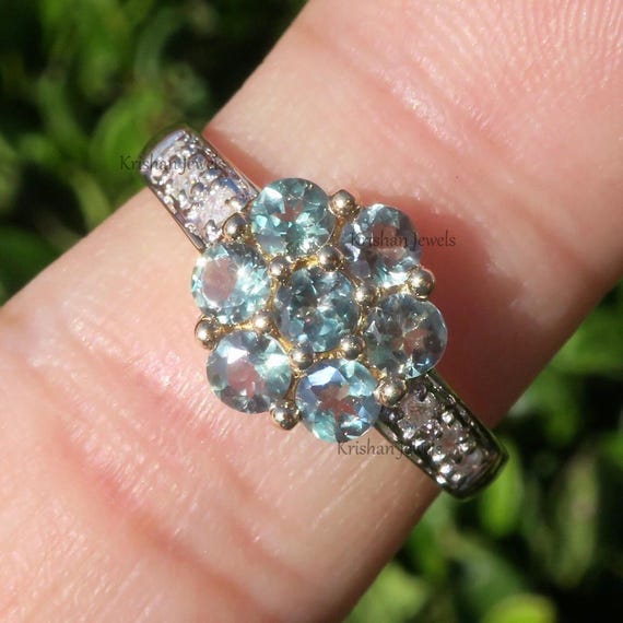 Natural Alexandrite & Diamond Ring In 14K Gold - Color-Changing Gemstone Ring - View #3