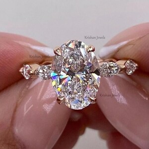 14k Yellow Gold IGI Certified Diamond Ring for her, 3.80cts VVS-VS Lab Grown Oval Facet Diamond Band, Bridesmaid Jewelry, Wedding Gift Ring