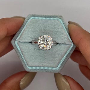3 Cts Brilliant Round Cut IGI Certified Lab Grown Diamond Solitaire Engagement Ring, 14k Solid White Gold Diamond Wedding Ring, Gift for Her