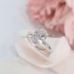 2 Carat IGI Certified Lab Grown Diamond Engagement Ring, 14k White Gold Women Daily Wear Gift Ring, Solitaire Diamond Gift, Promise Jewelry