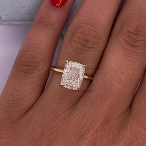 2.50 Cts Solitaire Cushion Cut IGI Certified Lab Grown Diamond 14k Gold Wedding Ring Jewelry, Minimalist Ring, Gift for Her, Proposal Ring