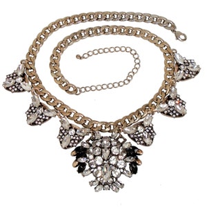 Vintage Art Deco Statement Rhinestones Necklace