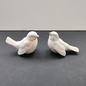 73Goebel Pair of bird figurines, German ceramic sparrow marked CV72, CV73