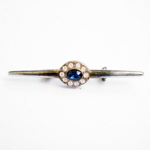 Vintage Clear Blue Rhinestone Royal Style Jewelry… - image 8