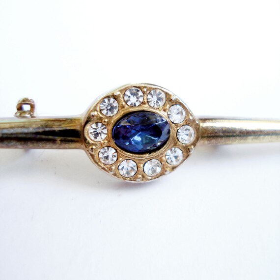 Vintage Clear Blue Rhinestone Royal Style Jewelry… - image 10