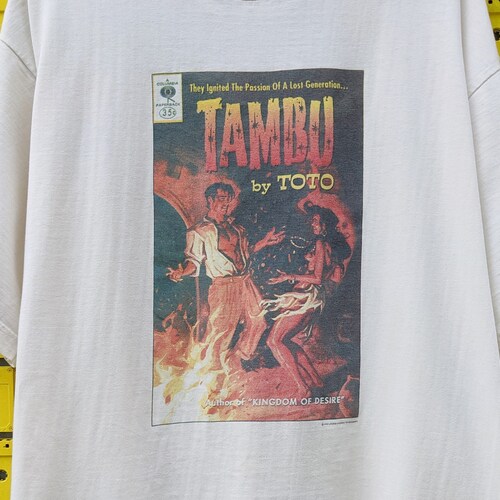 Vintage 1995 Toto Band T-Shirt Tambu Album Promo TourPop Jazz Fusion Progressive Rock Band Merch Tee Size shops Short XL