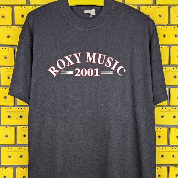 Vintage 2001 Roxy Music Tour T-Shirt Bryan Ferry Glam Art Progressive Rock New Wave Band Merch Tee Size L