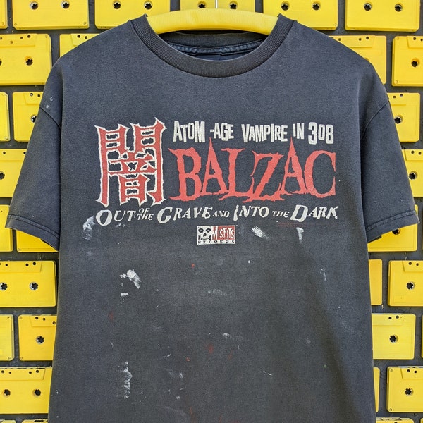 Vintage Early 2000s BALZAC T-Shirt "Atom Age Vampire in 308" Japanese Electro Horror Punk Rock Band Merch Tee Size M