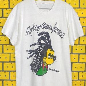 b*u様 90s〜00s old disney dreads mickey te Vintage 90s Mickey Gone Dread T-shirt Jamaica Rasta Reggae Roots