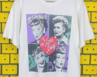 Vintage 1992 I Love Lucy T-Shirt Size L American Television Sitcom Lucille Ball Merch Tee