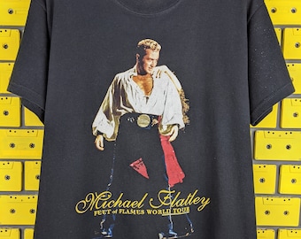 Vintage 2000 Michael Flatley T-Shirt Feet Of Flames World Tour Lord of the Dance Merch Tee Size M