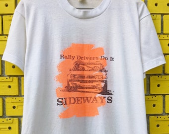 Vintage 90s Rally Driver T-Shirt Rally Racing Car Design Motorsport Quote Tee Size M