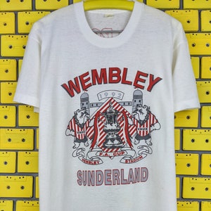 Vintage 1992 Sunderland AFC T-Shirt FA Cup Final Football Soccer The Black Cats Merch Tee Size L