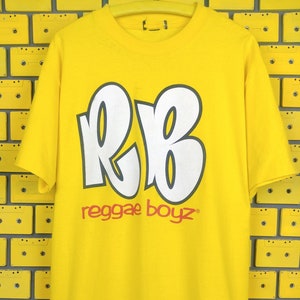Vintage 90s Reggae Boyz T-Shirt Jamaican Soccer Football Team Logo Merch Tee Size XL