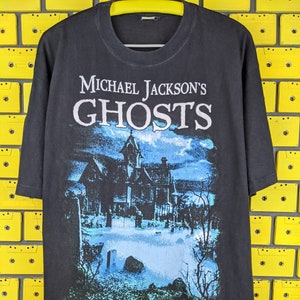 Vintage 90s Michael Jackson Ghosts T-Shirt Stephen King Film Promo Bootleg Merch Tee Size XL