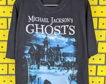 Vintage 90s Michael Jackson Ghosts T-Shirt Stephen King Film Promo Bootleg Merch Tee Size XL