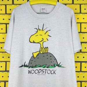 Vintage 90s Snoopy Woodstock T-Shirt Joe Cool Peanuts Syndicate Cartoon Merch Tee Size XL