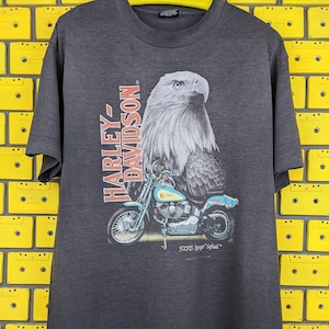 Vintage 1991 Harley Davidson T-shirt FXSTS Springer Softail 3D-embleem motorrijder Biker Merch T-shirt maat XL