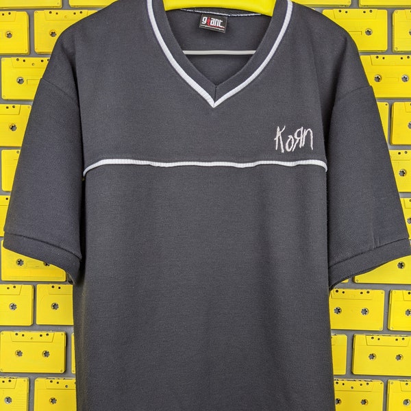 Vintage 90s 00s Korn Band Heavy Jersey Shirt Alternative Nu Metal Band Merch Tee Size XL