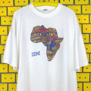 Vintage 90s IBM Corporation T-Shirt Computer Hardware Software Promo Square Wide Tee Size XL/XXL
