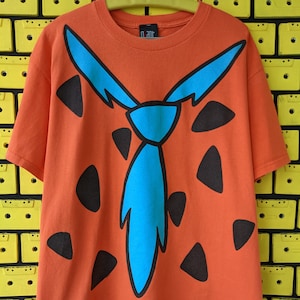 Vintage 1997 Flinstones AOP T-Shirt Fred Outfit Hanna Barbera Riesen Merchandise Cartoon T-Shirt Größe XL
