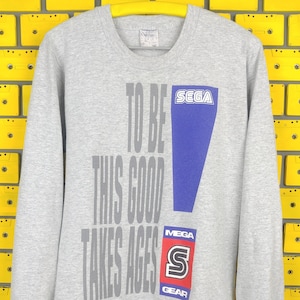 Vintage 1991 Sega Mega Gear Long Sleeve Shirt Size S Game Console Promo Tee