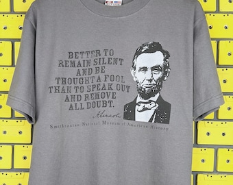 vintage des années 90 Abraham Lincoln T-shirt USA président citations impression tee taille M