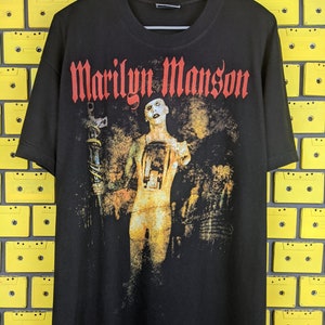 Vintage 2000 Marilyn Manson T-Shirt Holy Wood Era European Bootleg Industrial Metal Alternative Glam Rock Merch Tee Size XL image 1