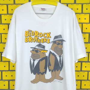 Vintage 1993 Flinstones T-shirt Fred en Barney Bedrock Brothers Hanna Barbera Blues Brothers Cartoon Merch T-shirt maat XL