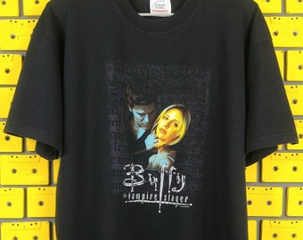 Vintage 1999 Buffy The Vampire Slayer T-Shirt Supernatural TV Series Film Merch Tee Size L