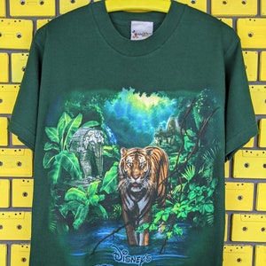 Vintage 90s Disney Animal Kingdom T-Shirt Jungle Tiger Zoological Theme Park Print Tee Size M
