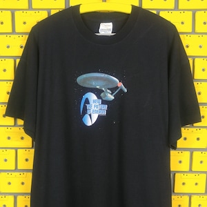 Vintage 90s Star Trek USS Enterprise T-Shirt Sci Fi Science Fiction TV Series Paramount Pictures Promo Merch Tee Size XL
