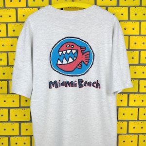 Vintage 90s Crazy Shirts Hawaii T-Shirt Surf Wear Brand Funny Fish Graphic Print Tee Size L