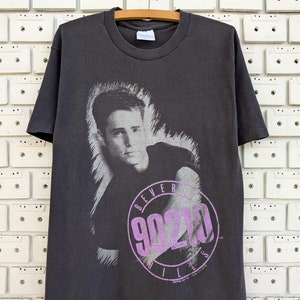 Vintage 90s Beverly Hills 90210 T-Shirt Brandon Walsh Jason Priestley Teen Drama TV Series Merch Tee Size Long S/M