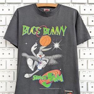 Vintage 1996 Space Jam Bugs Bunny T-Shirt Looney Tunes Cartoon Characters Nutmeg Tee Size XS/S