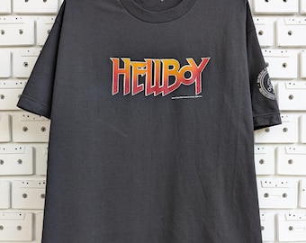 Camiseta vintage Hellboy de 2004, película de terror, fantasía oscura, superhéroe, promoción, talla L