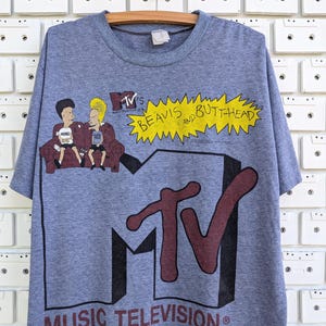Vintage 1994 MTV Beavis And Butt-Head T-shirt volwassen geanimeerde sitcom zwarte komedie cartoon merchandise T-shirt maat bijgesneden XL