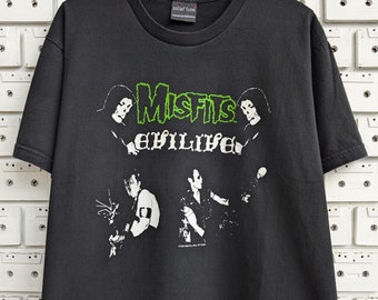 Vintage 2005 Misfits Evilive T-Shirt Horror Hardcore Punk Rock Heavy Metal Band Merch Tee Size Short M/L