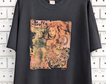Maglietta vintage Buffy Vampire Slayer del 2000, serie TV Supernatural, merchandising del film, taglia corta L